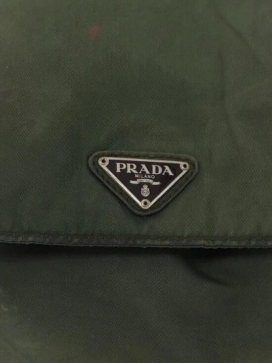 PRADA Backpack Nylon Khaki Silver Auth 166688 main image 5